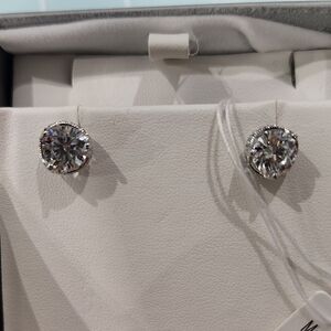 NWT JTV Vana K 4.75 CTW Diamond Simulant Triple Plated Sterling Silver Earrings